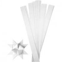 Papierstreifen für Fröbelsterne, B 25 mm, D: 11,5 cm, Weiß, 100Streifen, L 73 cm [HOB-20717]
