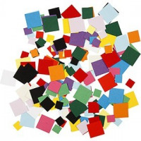 Karton-Mosaik, Größe 10+15+20 mm, Quadrat, 180g [HOB-21012]
