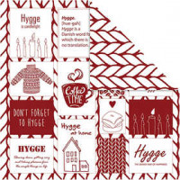 Design-Papier, Blatt 30,5x30,5 cm,  180 g, , Hygge / Strickmuster, 5Bl. [HOB-22525]