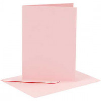 Karten und Kuverts, Kartengröße 10,5x15 cm, Umschlaggröße 11,5x16,5 cm, Rosa, 6Sets [HOB-23016]