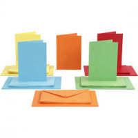 Karten & Kuverts, Kartengröße 10,5x15 cm, Umschlaggröße 11,5x16,5 cm, sortierte Farben, 50Sets [HOB-23107]