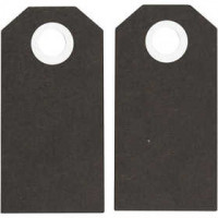 Geschenkanhänger, Schwarz, Größe 6x3 cm,  250 g, 20Stck. [HOB-234002]