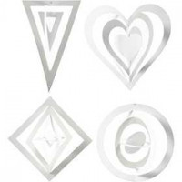 3D Aufhänger, H 18+22+24 cm, B 15+18+22 cm, Weiß, 16Stck., 230 g [HOB-23467]