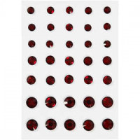 Strasssteine, Größe 6+8+10 mm, Rot, konisch rund, 35Stck. [HOB-24384]