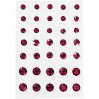 Strasssteine, Größe 6+8+10 mm, Pink, konisch rund, 35Stck. [HOB-24385]