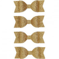 Papier-Schleifen, Größe 31x85 mm, Gold mit Glitter, 4Stck. [HOB-24778]