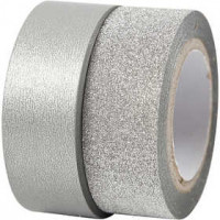 Motiv-Klebeband, B 15 mm, Silber, 2Rollen [HOB-25221]