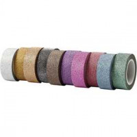 Glitzer-Klebeband, B 15 mm, Sortierte Farben, 10x6m [HOB-25224]