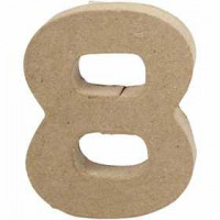 Zahl, klein, 8, H 10 cm, Stärke: 1,7 cm, 1Stck, B 7,6 cm [HOB-26675]
