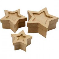 Schachtel in Sternform, größte Größe 15x15x6 cm, 3Stck. [HOB-26709]