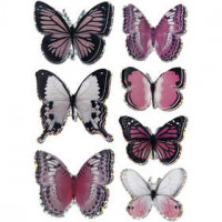 3D-Sticker, Größe 28-45 mm, Lila, Schmetterling, 7Stck. [HOB-27007]