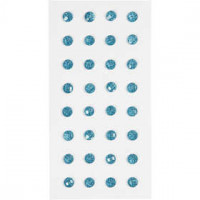 Rhinestones, D: 8 mm, 32 pcs, light blue [HOB-283808]