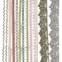 Spitzenborte, B 10-25 mm, Sortierte Farben, 12x3m [HOB-41090]