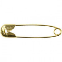 Safety Pins, L: 22 mm, thickness 0.6 mm, 100 pcs, gold [HOB-41136]