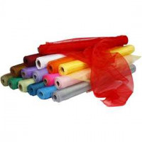 Organzastoff, B 50 cm, Sortierte Farben, 16x6Rollen [HOB-44661]