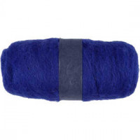 Kardierte Wolle, Königsblau, 100g [HOB-451860]