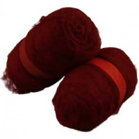 Wolle, kardiert, Feuerrot, 2x100g [HOB-45187]