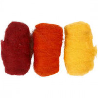 Kardierte Wolle, Harmonie in Gelb-Orange, 3x10g [HOB-45333]