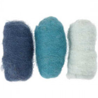 Kardierte Wolle, Blautöne, 3x10g [HOB-45335]