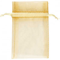 Organza Bags, size 7x10 cm, 10 pcs, gold [HOB-4743919]