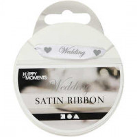 Satinband, Weiß, B 10 mm, Hochzeit, 8m [HOB-513501]
