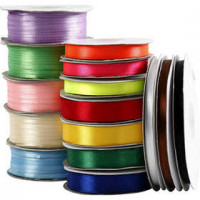Satinband, Sortiment, Sortierte Farben, 15Rollen [HOB-51364]