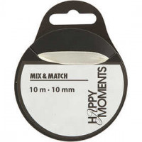 Satinband , Creme, B 10 mm, 10m [HOB-513670]