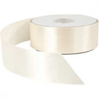 Satinband, B 38 mm, Creme, 50m [HOB-51369]
