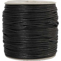 Baumwollkordel, Stärke: 2 mm, Schwarz, 100m [HOB-51524]