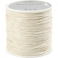 Baumwollband, Stärke: 1 mm, Creme, 40m [HOB-51568]