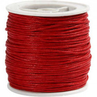 Baumwollband, Stärke: 1 mm, Rot, 40m [HOB-51571]