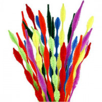 Chenilledraht, Stärke: 5-12 mm, L 30 cm, Sortierte Farben, Wellenform, 28sort. [HOB-51631]