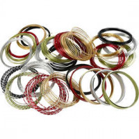 Aluminiumdraht, , Sortierte Farben, rund, flach und diamond-cut, 25Rollen [HOB-51835]