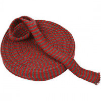 Strickschlauch, B 30 mm, Weihnachtsrot/Grau, 10m [HOB-53131]