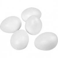 Styropor-Eier, H 8 cm, Weiß, Styropor, 50Stck. [HOB-543241]