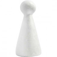 Kegelkörper, H 13 cm, Weiß, Styropor, 25Stck. [HOB-54332]