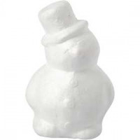 Schneemann, H 17 cm, Weiß, Styropor, 1Stck [HOB-54338]