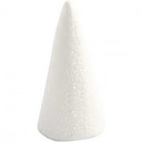 Kegel, H 11 cm, D: 5,5 cm, Weiß, Styropor, 5Stck. [HOB-543580]