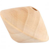 Holzperle in Diskusform, D: 63 mm, Lochgröße 8 mm, Pappel, 3Stck., H 42 mm [HOB-56127]