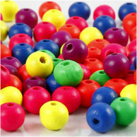 Perlen-Mix in Neonfarben, D: 8 mm, Lochgröße 2,5 mm, China berry, 500g, ca. 3000 Stck [HOB-56693]