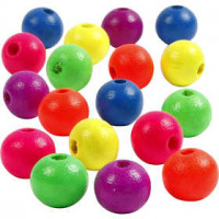 Perlen-Mix in Neonfarben, D: 10 mm, Lochgröße 2,5 mm, Neonmix, China berry, 50g, ca. 150 Stck [HOB-566950]