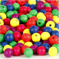 Perlen-Mix in Neonfarben, D: 10 mm, Lochgröße 2,5 mm, Neonmix, China berry, 500g, ca. 1500 Stck [HOB-56695]
