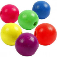 Perlen-Mix in Neonfarben, D: 16 mm, Lochgröße 3 mm, Neonmix, China berry, 50g, ca. 35 Stck [HOB-566970]