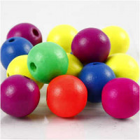 Perlen-Mix in Neonfarben, D: 16 mm, Lochgröße 3 mm, Neonmix, China berry, 500g, ca. 350 Stck [HOB-56697]