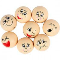 Gesicht, D: 30 mm, Holz, 16sort. [HOB-57095]