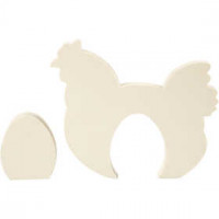 2in1 - Holzfigur, Henne mit Ei, H 7,5+16 cm, B 6,3+19,5 cm, Sperrholz, 1Set, Stärke: 2 cm [HOB-57901]