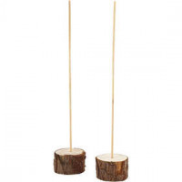 Standfuß aus Holz, D: 5 cm, H 3 cm, 2Sets [HOB-57929]