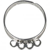 Fingerring mit Ösen, Versilbert, 15Stck. [HOB-61316]