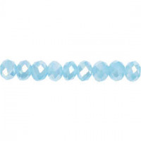 Glaschliffperlen, Größe 5x6 mm, Lochgröße 1 mm, Meerblau, 100Stck. [HOB-61670]