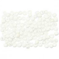 Rocailleperle, Größe 8/0 , D: 3 mm, Weiß, 25g, Lochgröße 0,6-1,0 mm [HOB-682001]